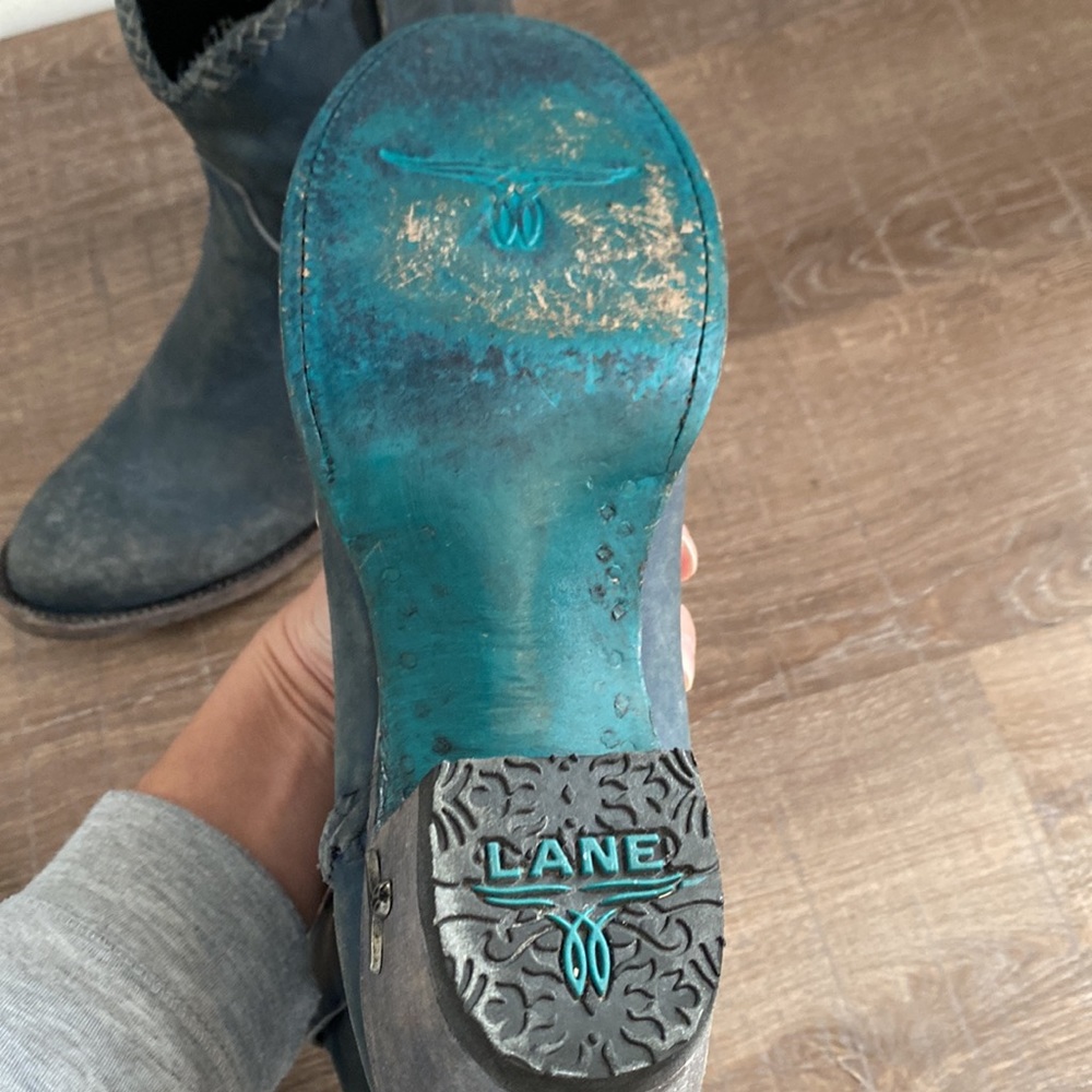 Women’s Short Western Ankle Boots in Distressed Navy - Picture 5 of 5